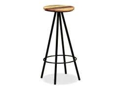 Juego de 4 taburetes de bar de madera maciza recuperada