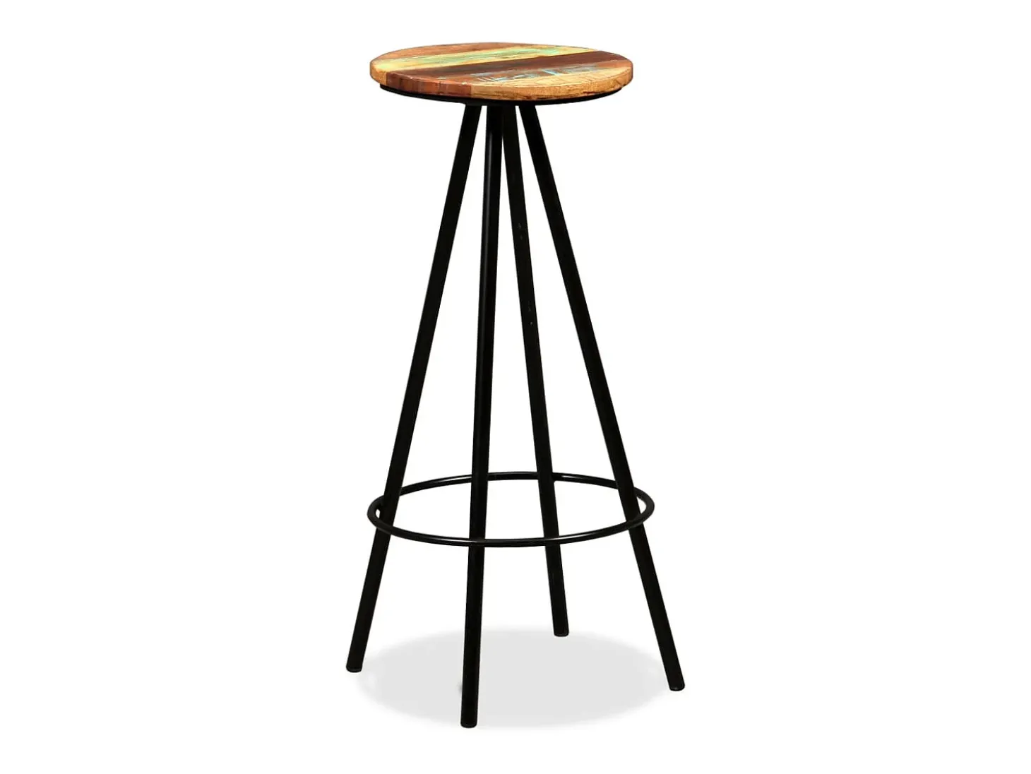 Juego de 4 taburetes de bar de madera maciza recuperada