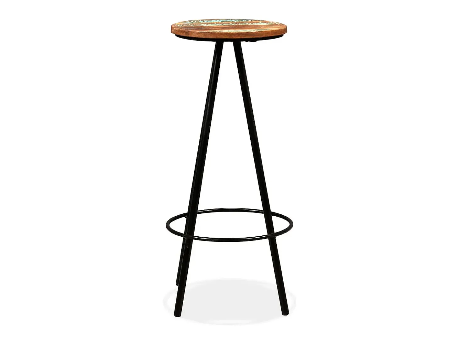 Juego de 4 taburetes de bar de madera maciza recuperada