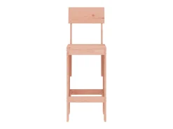 Juego de 2 Taburetes de cocina madera abeto Douglas 40x48,5x115,5 cm ES80022