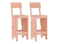 Juego de 2 Taburetes de cocina madera abeto Douglas 40x48,5x115,5 cm ES80022
