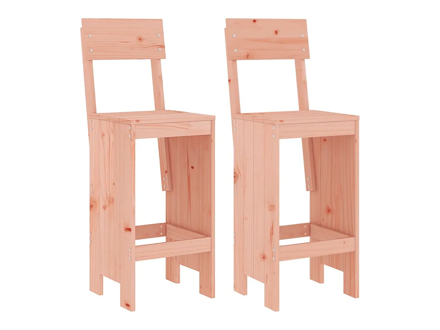 Juego de 2 Taburetes de cocina madera abeto Douglas 40x48,5x115,5 cm ES80022