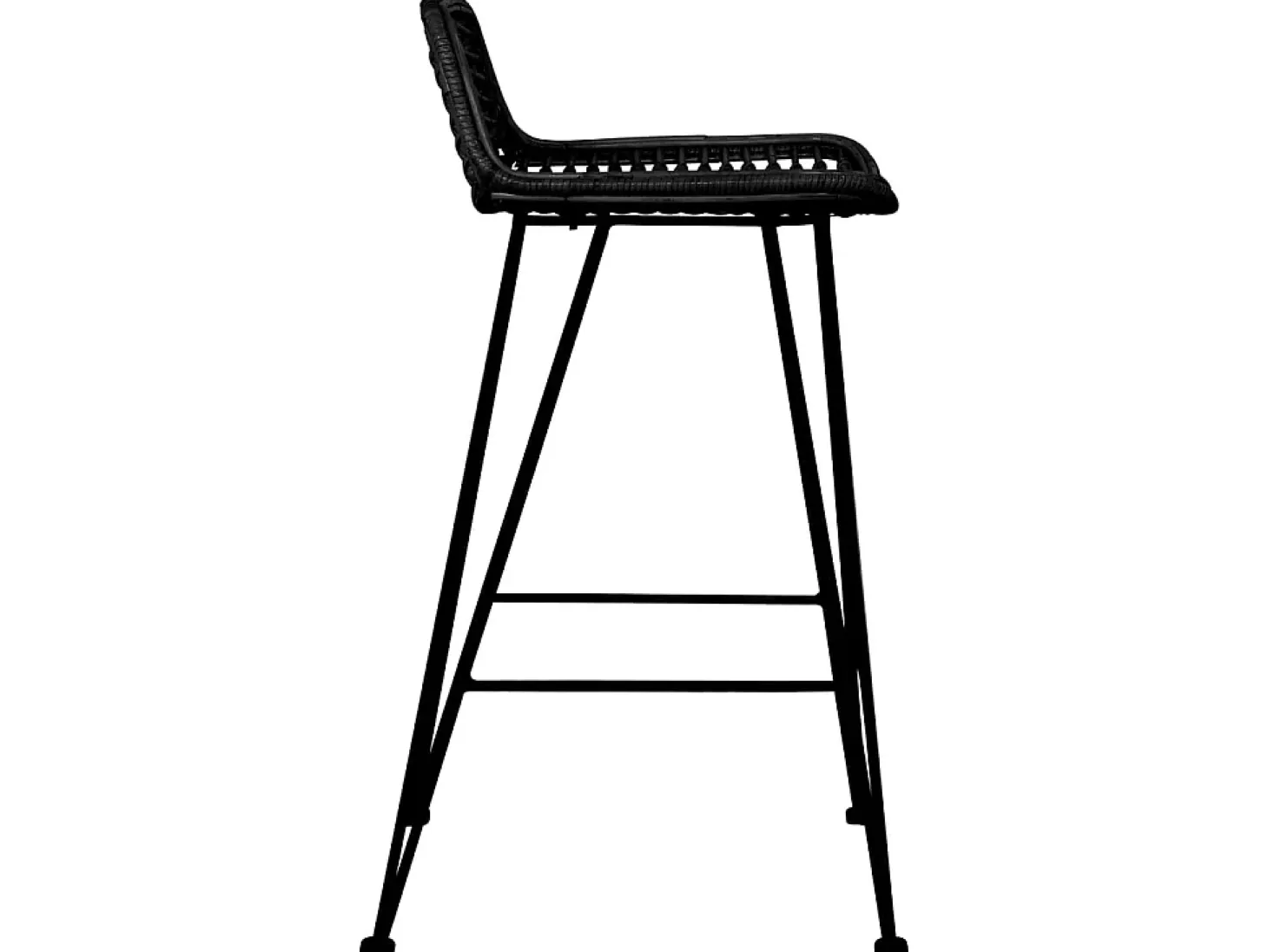 Juego de 2 Taburetes de cocina ratán negro ES59955