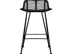 Juego de 2 Taburetes de cocina ratán negro ES59955