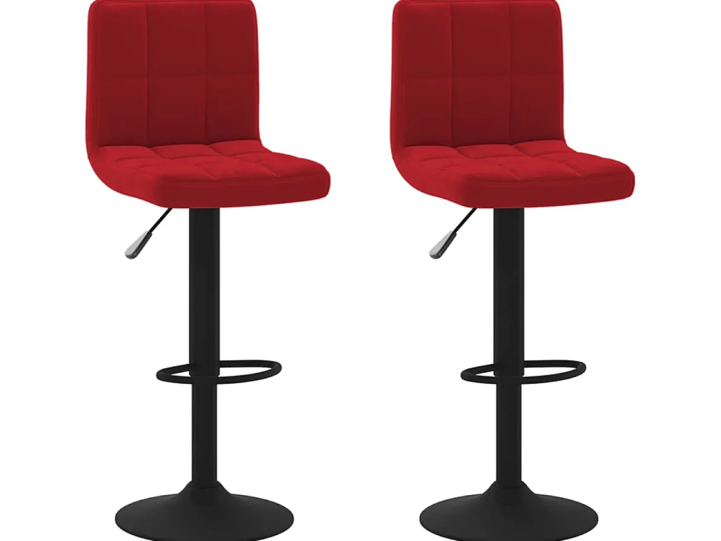Juego de 2 Taburetes de cocina terciopelo rojo vino tinto ES10955