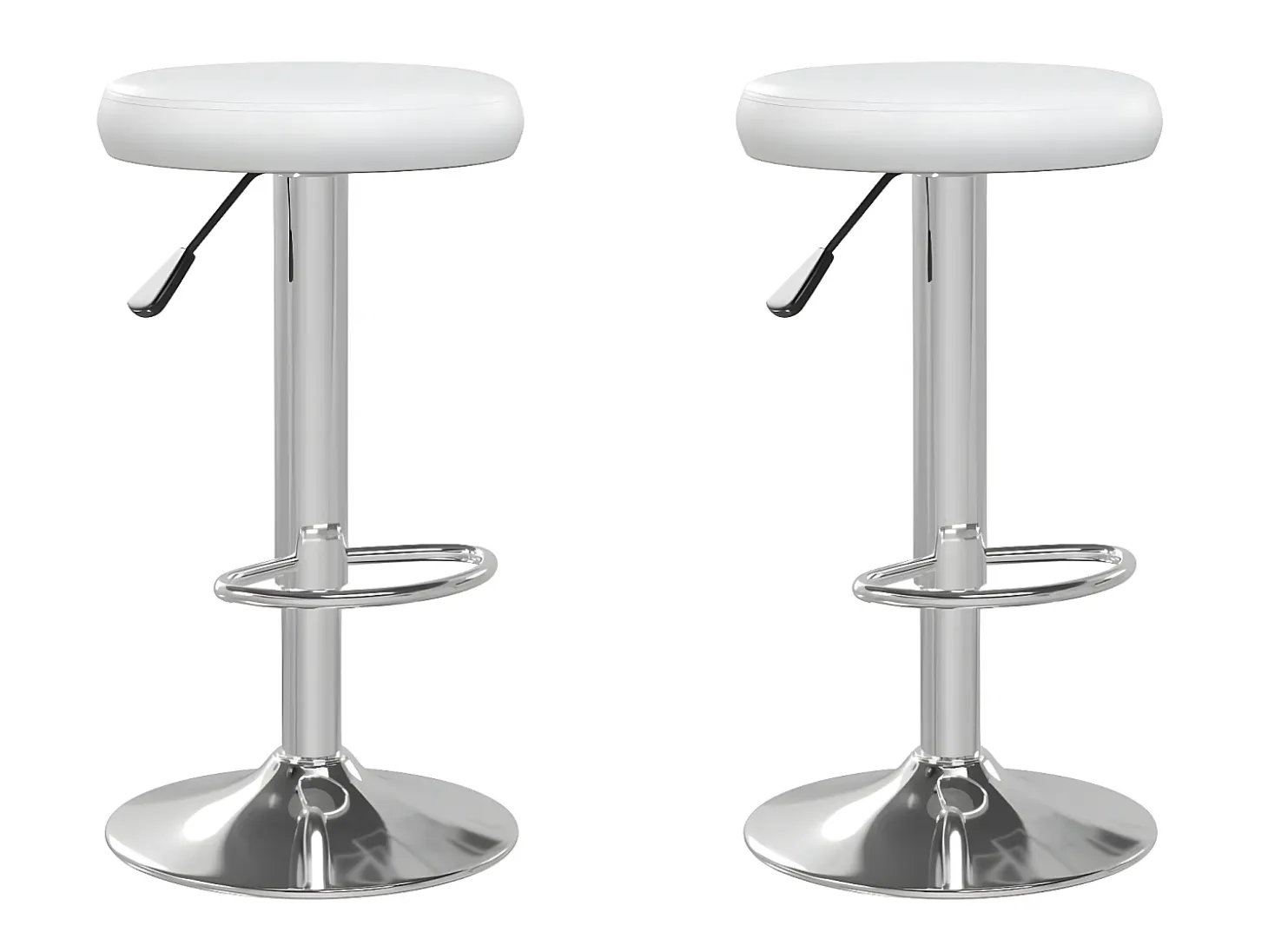 Juego de 2 Taburetes de cocina cuero sintético blanco ES62214