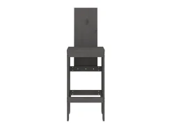 Juego de 2 Taburetes de cocina madera maciza pino gris 40x42x120 cm ES45509