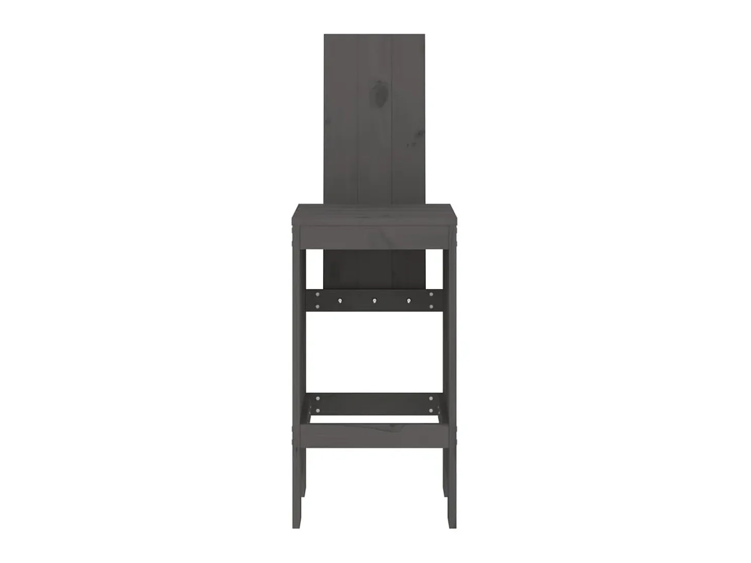 Juego de 2 Taburetes de cocina madera maciza pino gris 40x42x120 cm ES45509