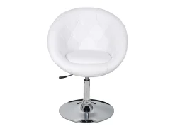 Juego de 2 Taburetes de cocina cuero sintético blanco ES25367