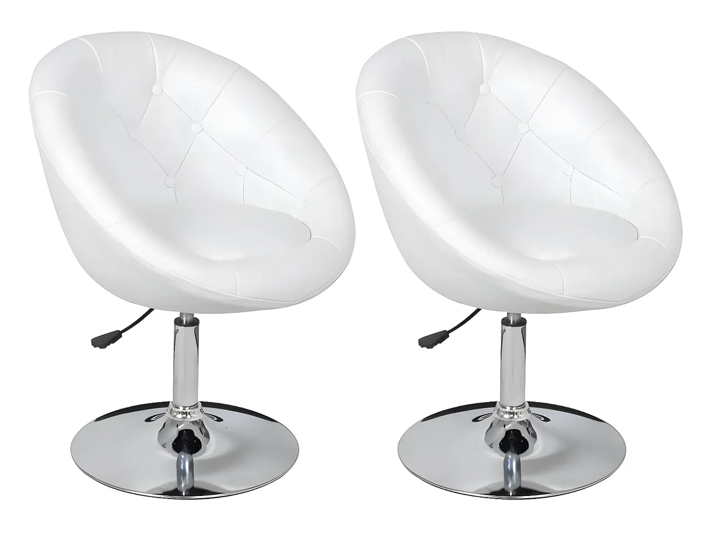Juego de 2 Taburetes de cocina cuero sintético blanco ES25367