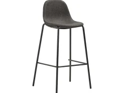 Juego de 2 Taburetes de cocina tela gris oscuro ES33816