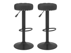Juego de 2 Taburetes de cocina terciopelo negro ES42503