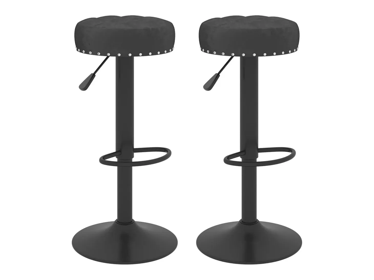 Juego de 2 Taburetes de cocina terciopelo negro ES42503