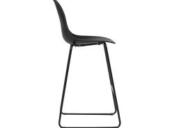 Juego de 4 Taburetes de cocina plástico negro ES84190