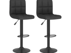 Juego de 2 Taburetes de cocina tela negro ES27486
