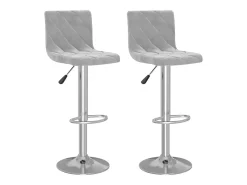 Juego de 2 Taburetes de cocina terciopelo gris claro ES93270