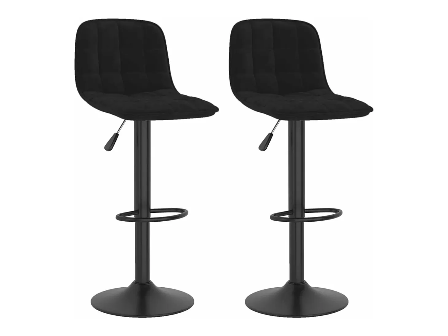 Juego de 2 Taburetes de cocina terciopelo negro ES49101