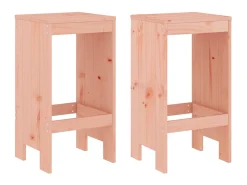 Juego de 2 Taburetes de cocina madera de abeto Douglas 40x36x75 cm ES72676
