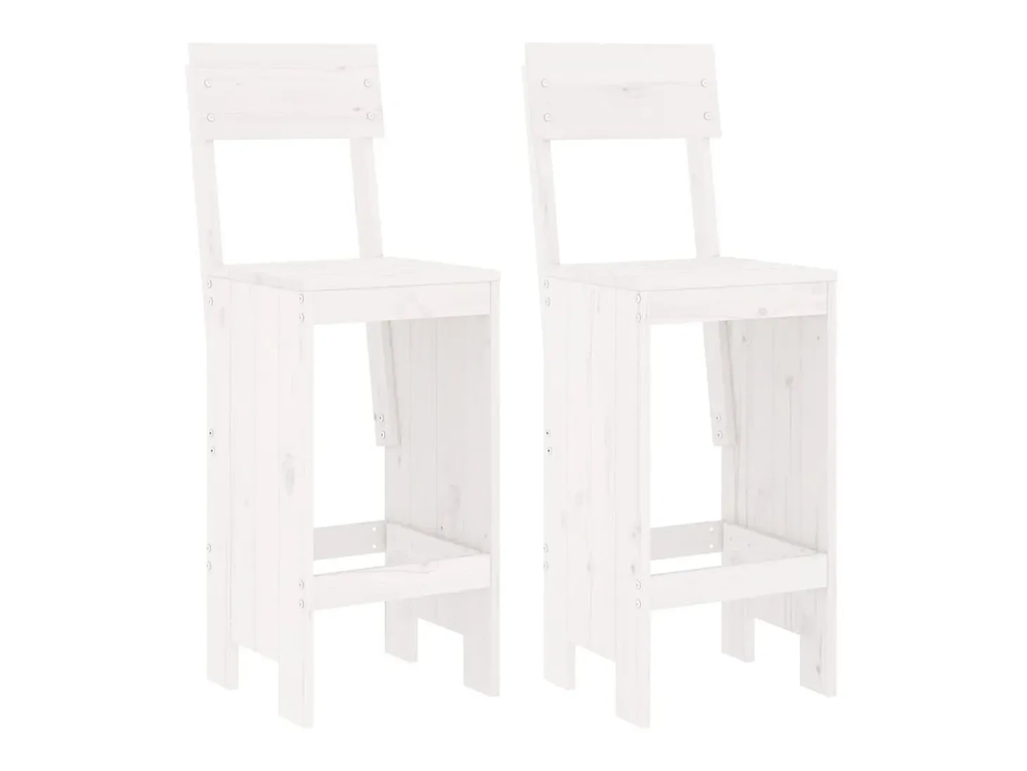 Juego de 2 Taburetes de cocina madera pino blanco 40x48,5x115,5 cm ES62822