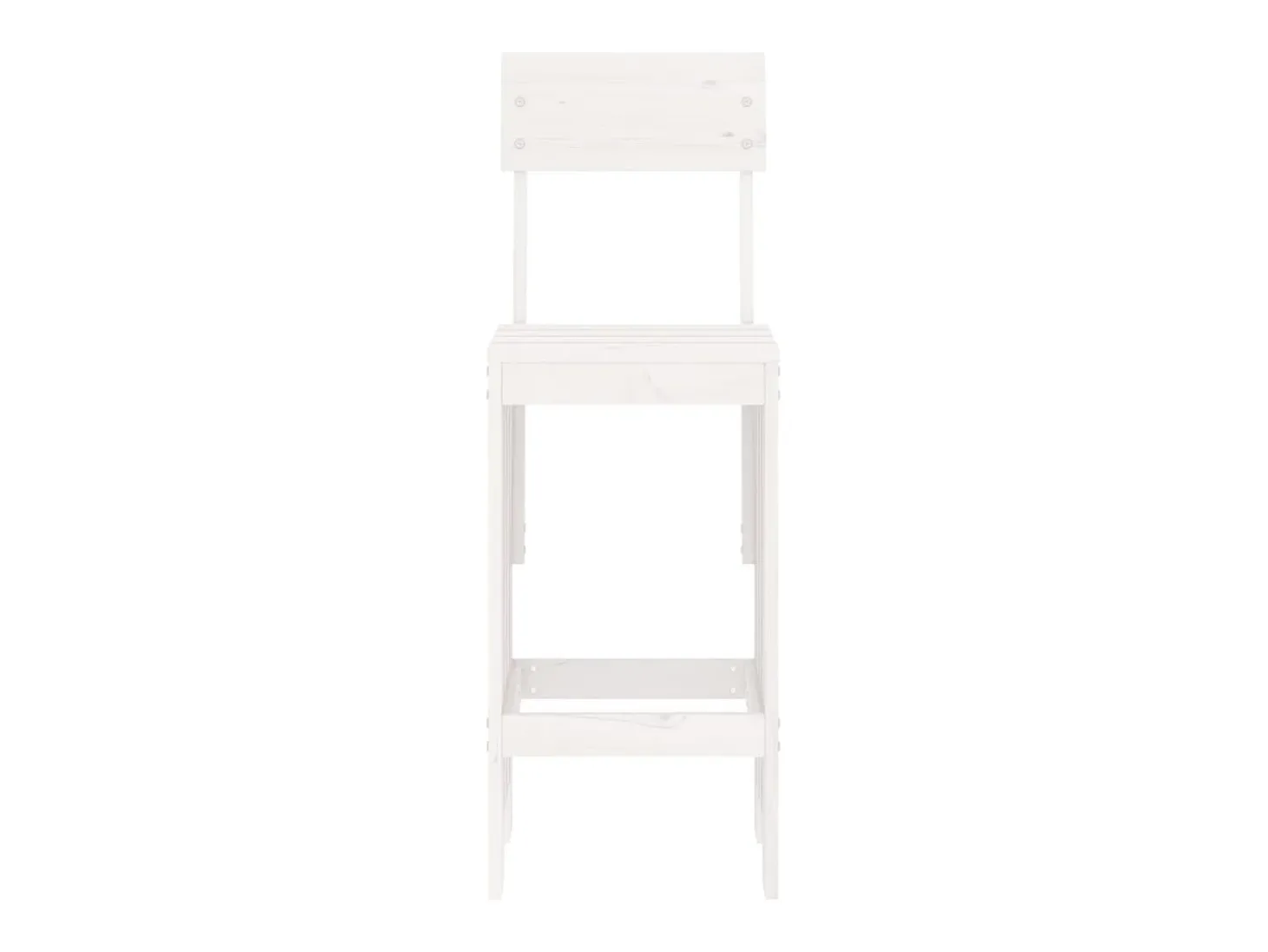 Juego de 2 Taburetes de cocina madera pino blanco 40x48,5x115,5 cm ES62822