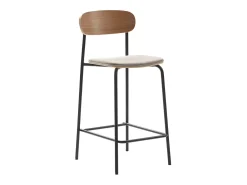 Juego de 2 taburetes de madera con asiento acolchado 41x48 h94 cm