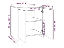Juego de aparador de 3 piezas, madera de ingeniería blanca