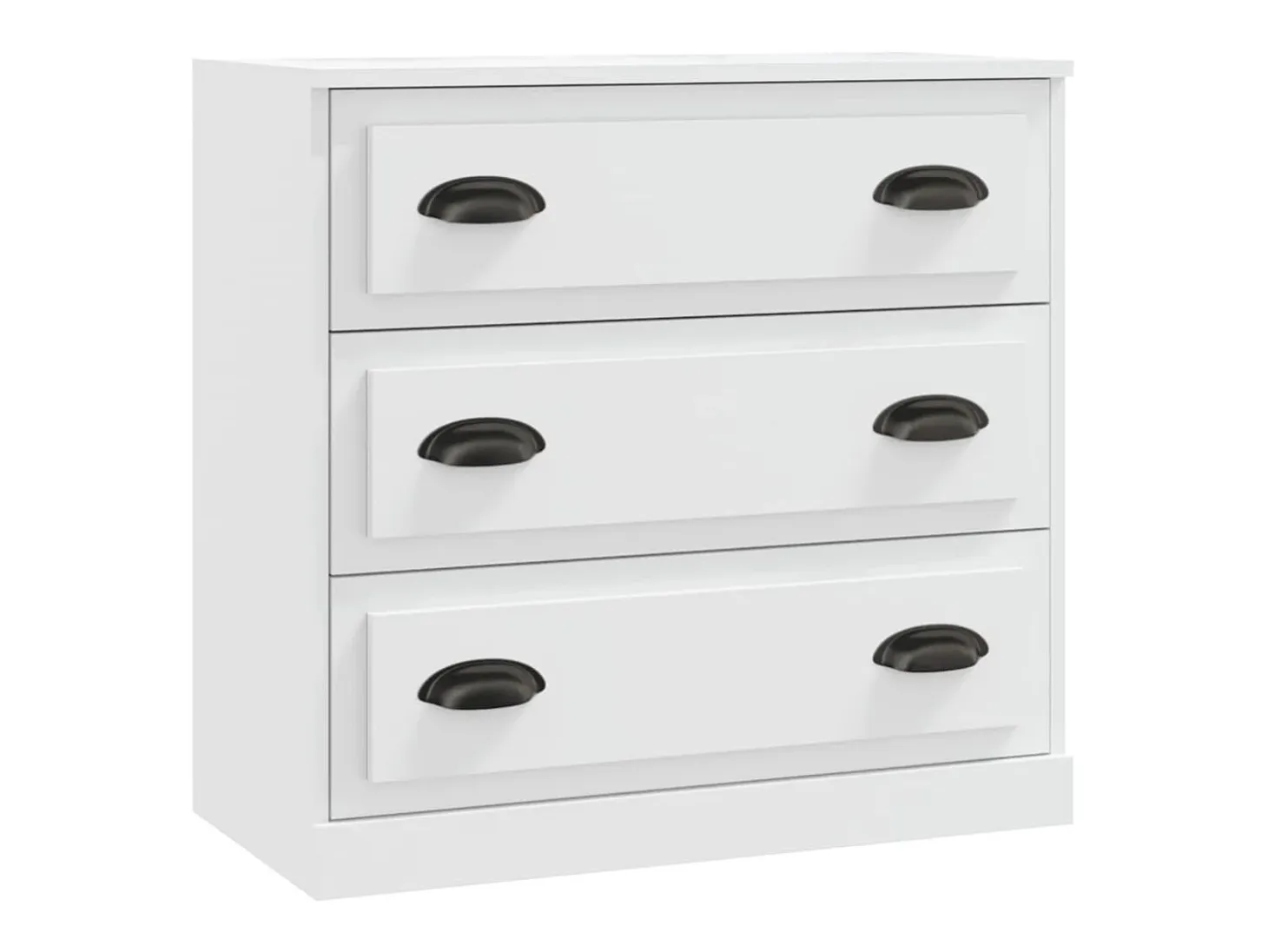 Juego de aparador de 3 piezas, madera de ingeniería blanca
