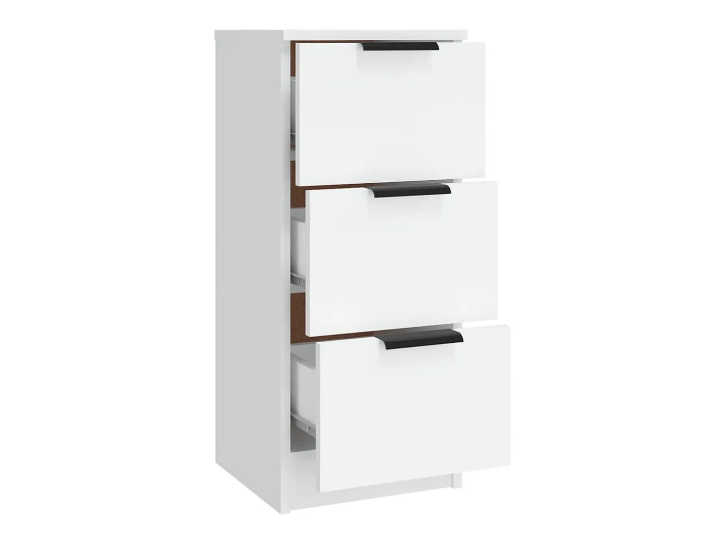Juego de aparador de 3 piezas, madera de ingeniería blanca