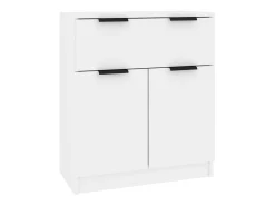 Juego de aparador de 3 piezas, madera de ingeniería blanca