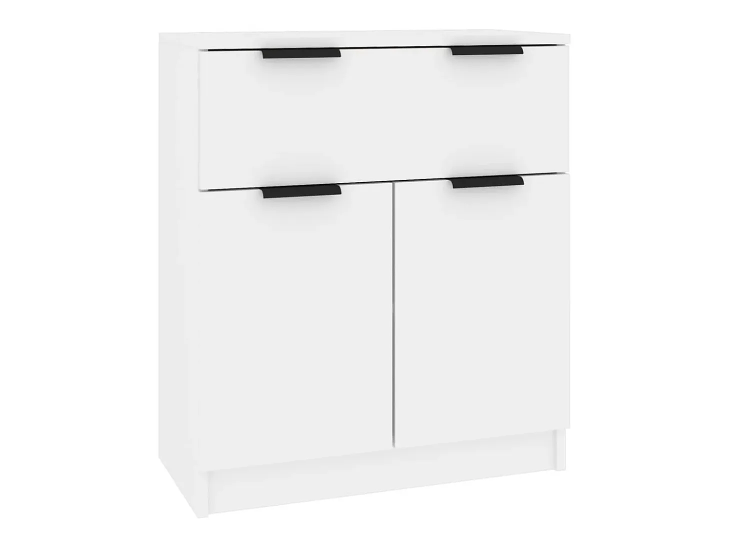 Juego de aparador de 3 piezas, madera de ingeniería blanca