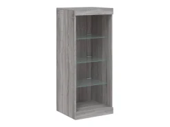 Juego de buffet de 3 piezas con luces LED, gris Sonoma, madera de ingeniería