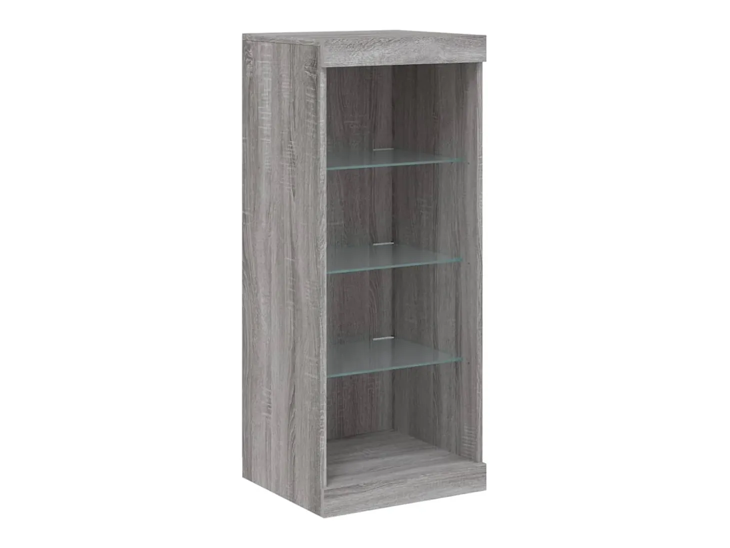 Juego de buffet de 3 piezas con luces LED, gris Sonoma, madera de ingeniería