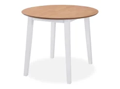 Juego de comedor de MDF y madera de caucho 3 piezas blanco