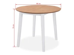 Juego de comedor de MDF y madera de caucho 5 piezas blanco