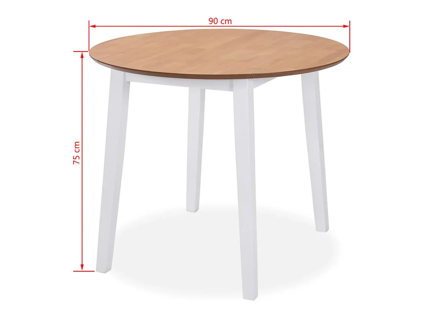 Juego de comedor de MDF y madera de caucho 5 piezas blanco