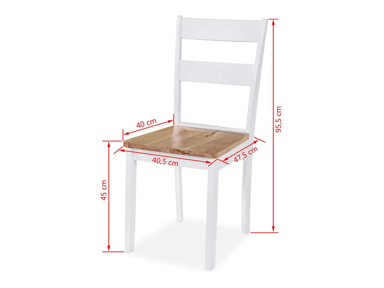 Juego de comedor de MDF y madera de caucho 5 piezas blanco