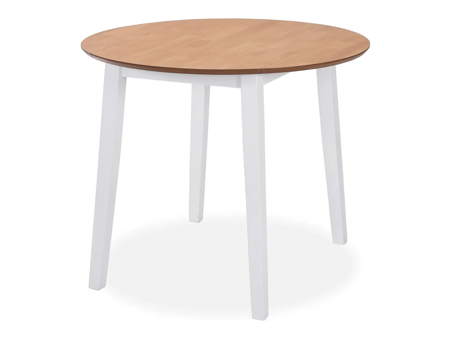Juego de comedor de MDF y madera de caucho 5 piezas blanco