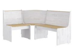 Juego de comedor REINE 3 pzas madera maciza pino marrón blanco