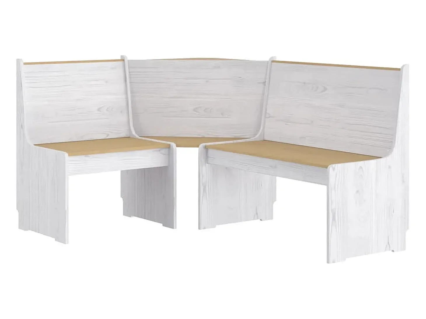 Juego de comedor REINE 3 pzas madera maciza pino marrón blanco