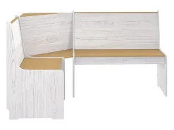 Juego de comedor REINE 3 pzas madera maciza pino marrón blanco