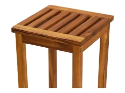 Juego de dos taburetes de bar de diseño asiento de silla madera maciza de acacia 1202048