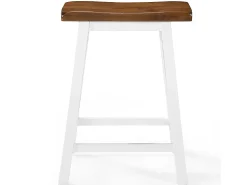 Juego de dos taburetes de bar de diseño asiento de madera maciza 1202055