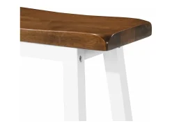 Juego de dos taburetes de bar de diseño asiento de madera maciza 1202055