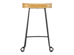 Juego de dos taburetes de bar de diseño asiento de silla madera maciza de mango 1202102