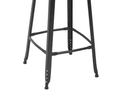 Juego de dos taburetes de bar de diseño asiento de acero negro 1202089