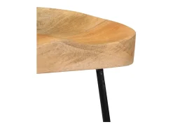 Juego de dos taburetes de bar de diseño asiento de silla madera maciza de mango 1202098