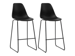 Juego de mesa alta y taburetes 3 piezas plástico negro