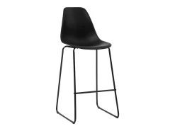Juego de mesa alta y taburetes 3 piezas plástico negro
