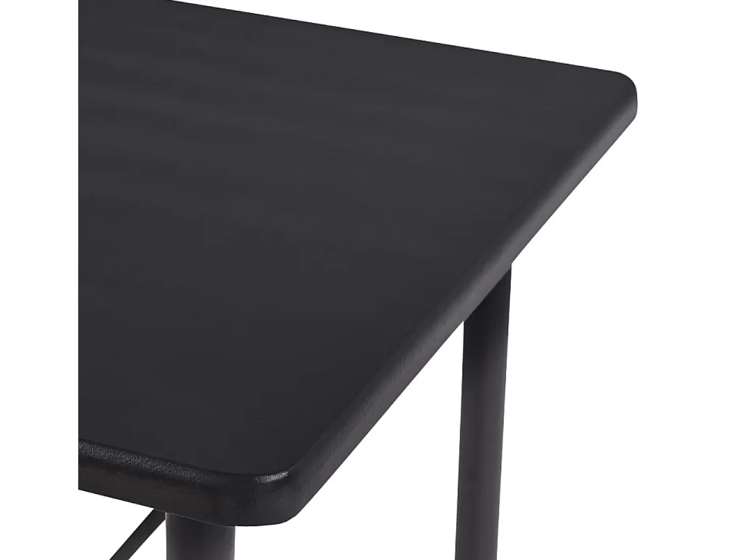 Juego de mesa alta y taburetes 5 piezas tela negra