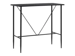 Juego de mesa alta y taburetes 5 piezas tela negra